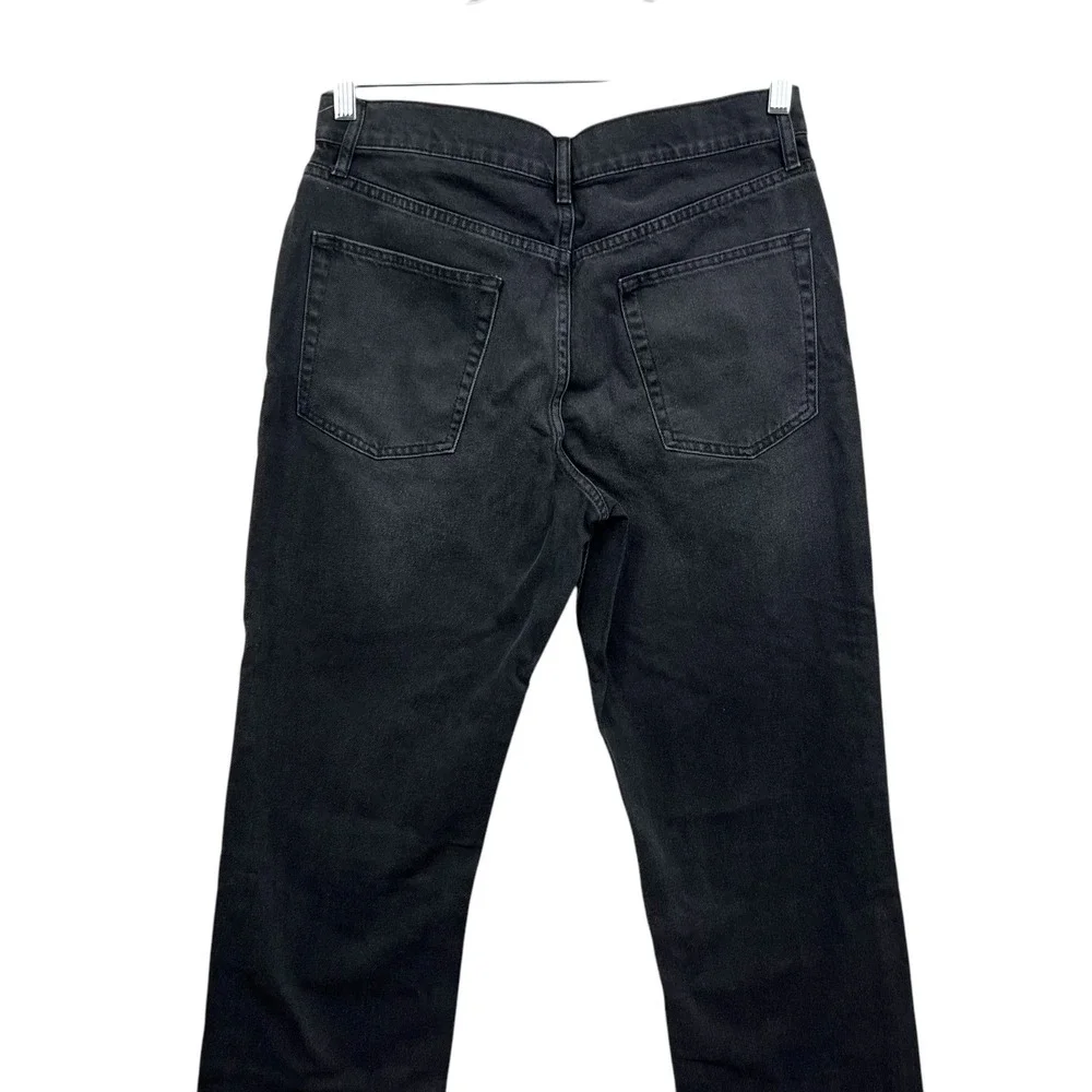 Topman Men Jeans Straight Leg Button Fly Denim 5 Pocket Black Wash Size W32 L32*